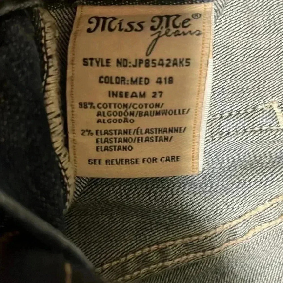 [Sz27]Miss Me Embroidered  Signature Ankle Skinny jeans - Picture 3 of 9